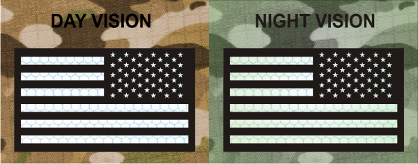 REVERSE USA FLAG IR SolasX patch Reflective Solas on Black